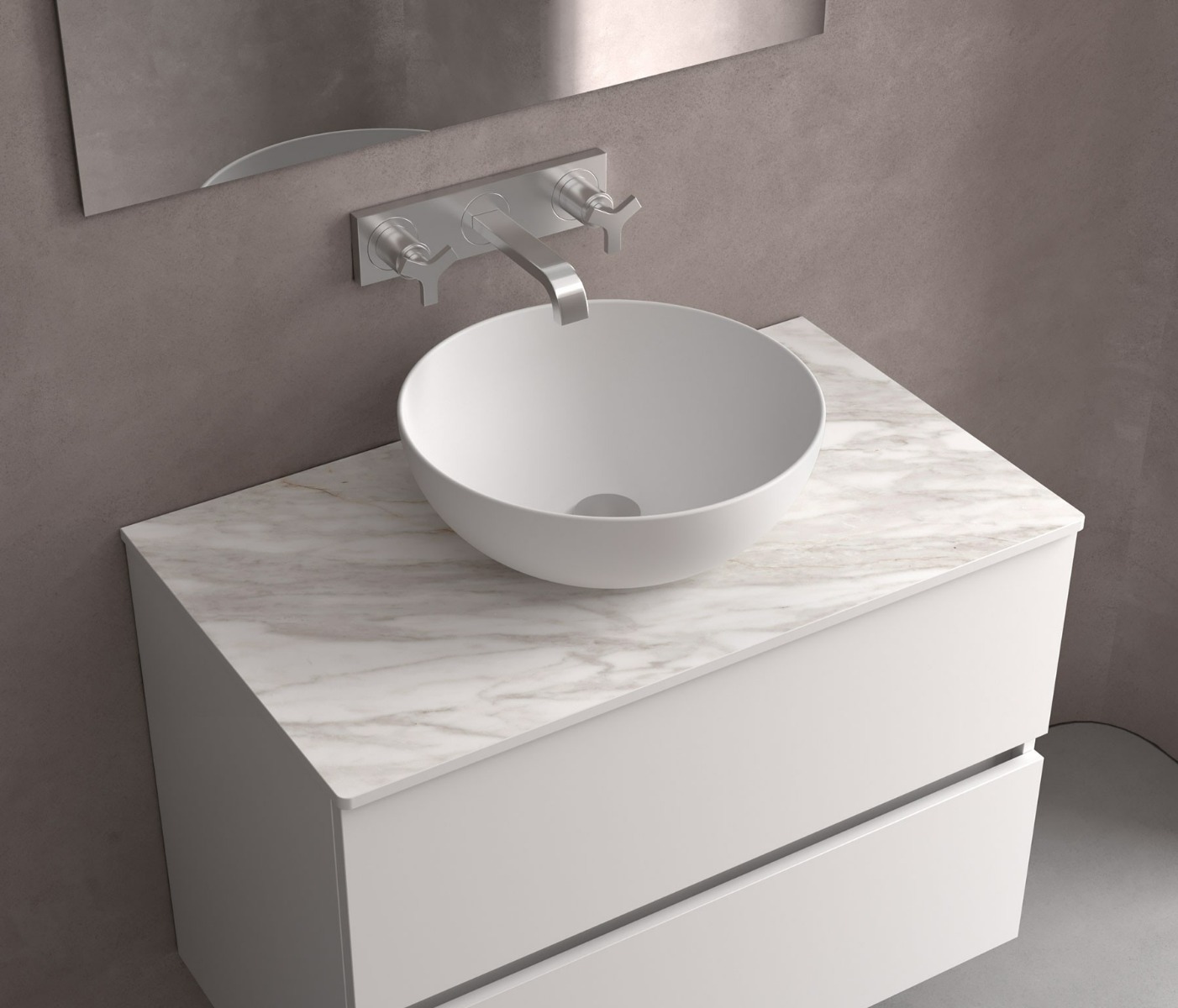 Muebles Navé opbouw waskom 40cm wit mat