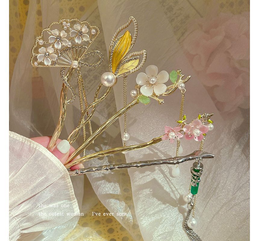 Rodiv - Bloemen acryl legering haarspeld (verschillende designs)