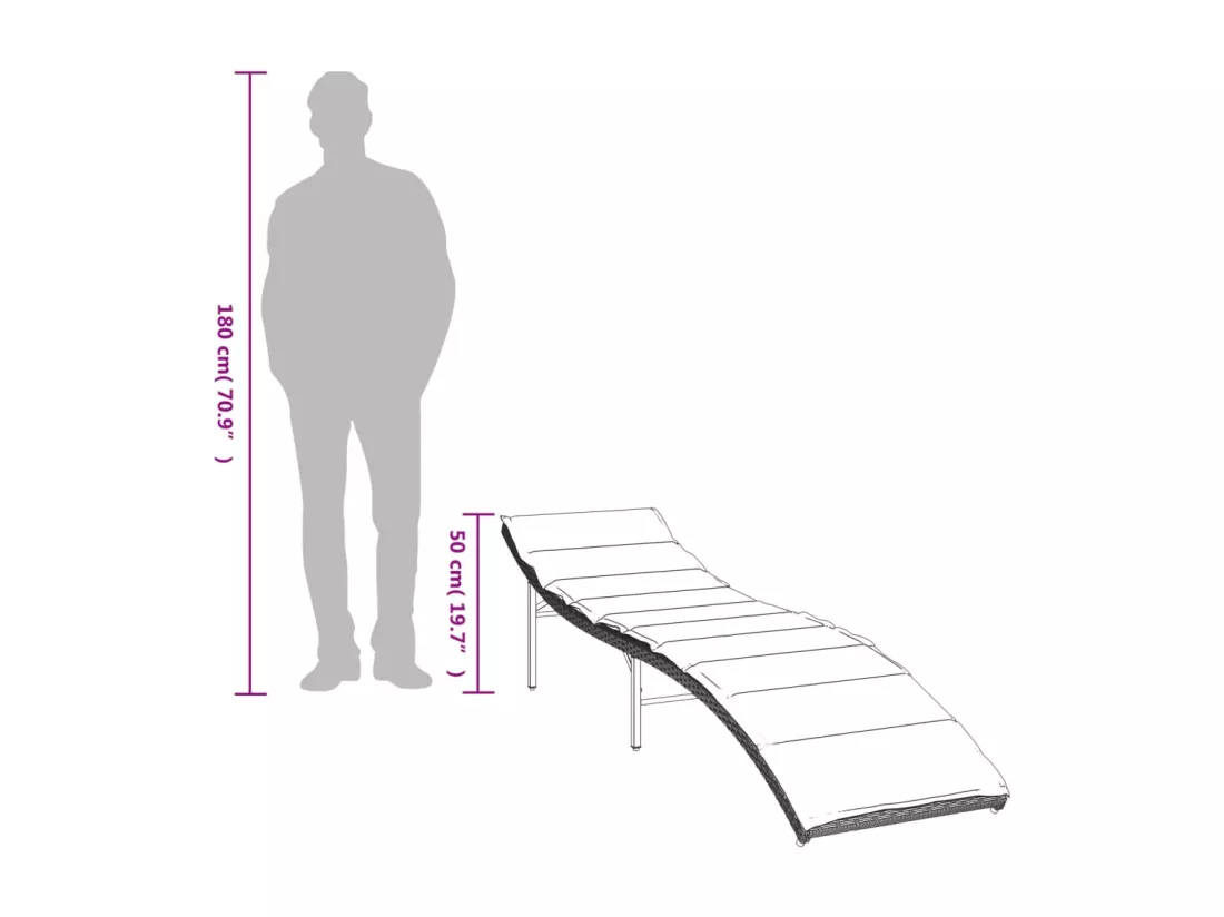 Chaises longues lot de 2 et coussins gris clair résine tressée