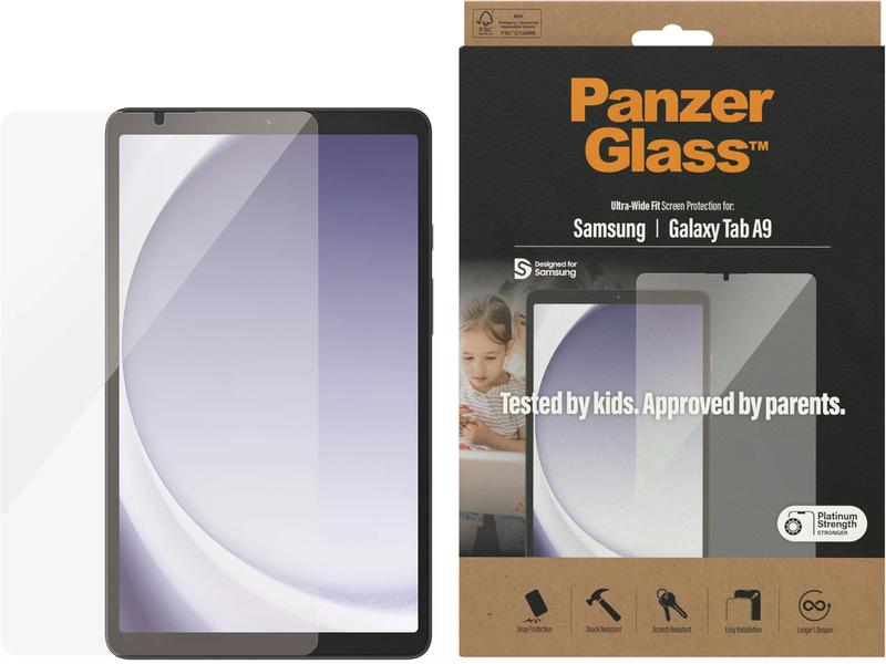 Panzerglass Tablet-Schutzfolie Ultra Wide Fit Galaxy Tab A9 Tablet-Schutzfolie für das Samsung Galaxy Tab A9