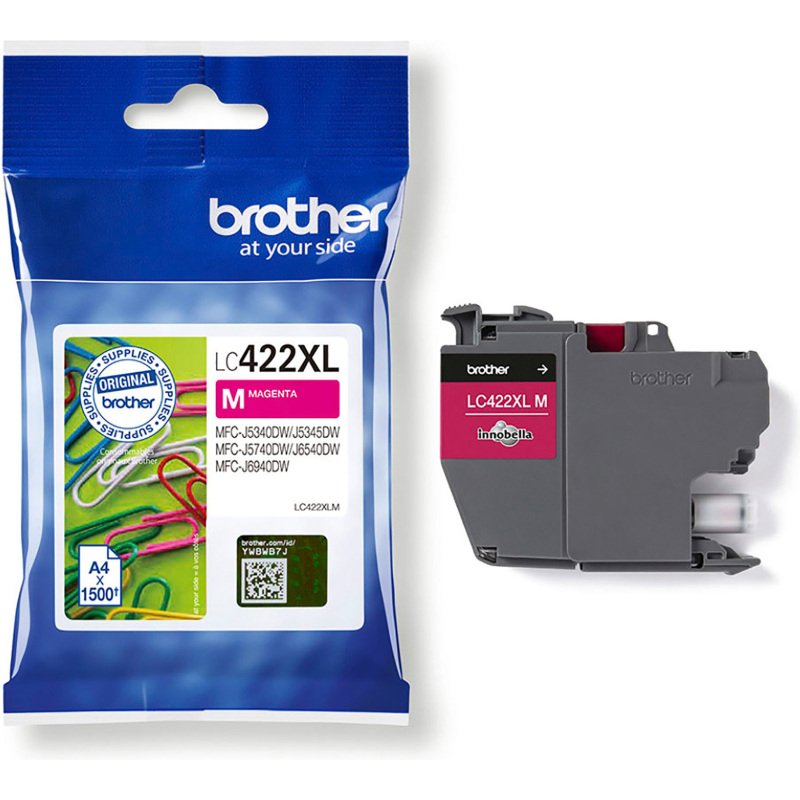 Cartouche Brother LC422XL haute capacité couleurs séparées pour imprimante jet d'encre
