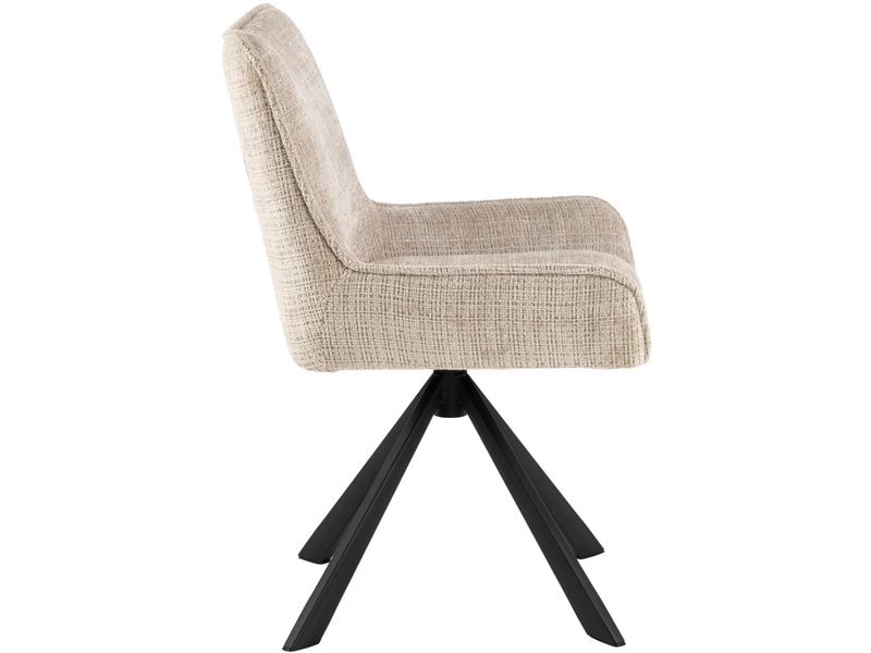AC Design Stuhl Eddie 2 Stück, Beige Esszimmerstuhl mit Chenille-Bezug