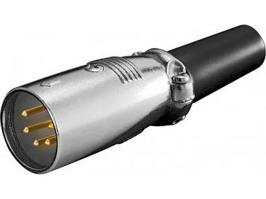 Goobay 11956, XLR (5-pin), Sort, Metallic, Hanstik, Lige, Polyvinylchlorid (PVC), Zink, Guld