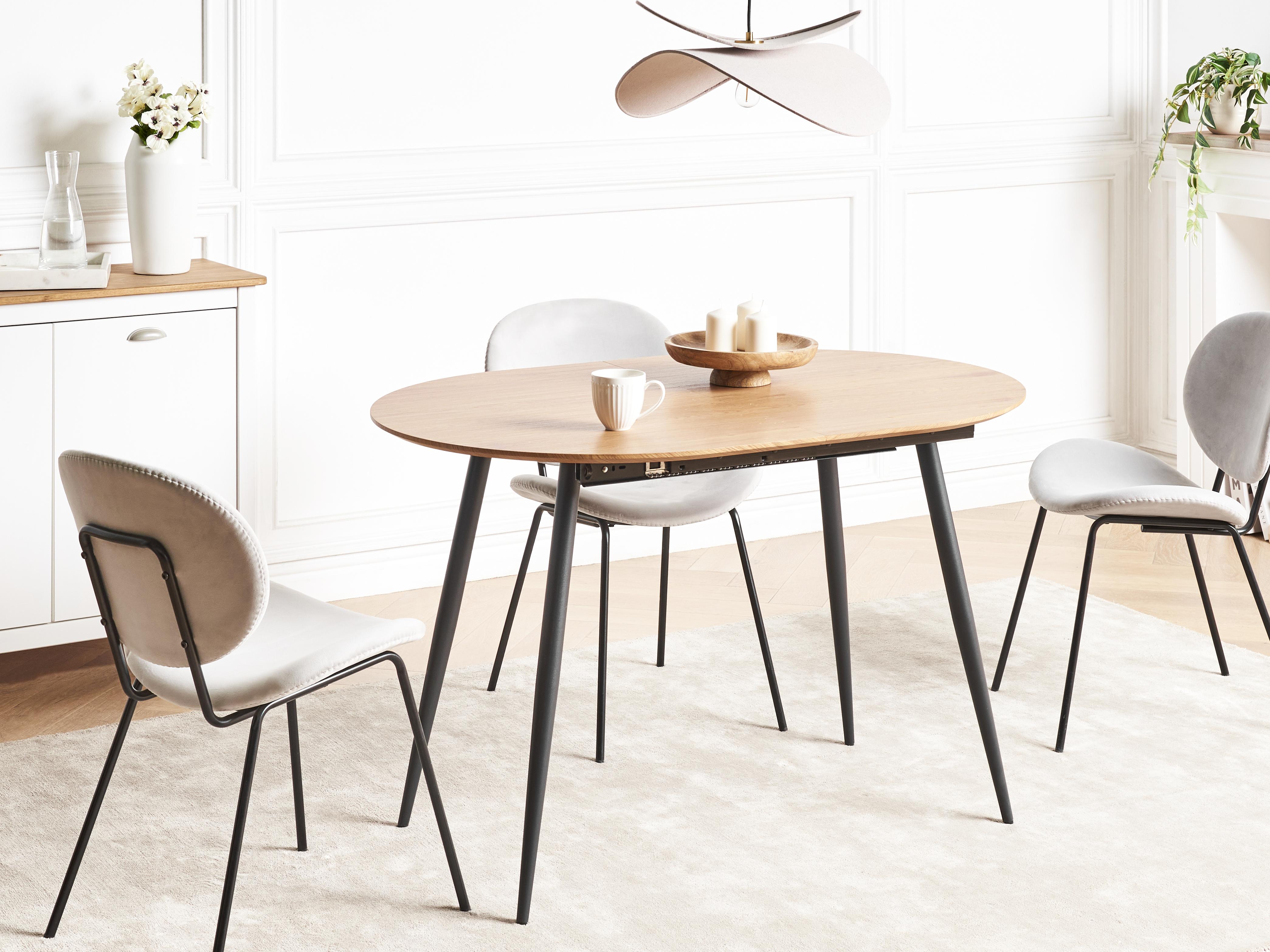Eettafel uitschuifbaar CLAVET Lichtbruin 80 cm 120/160 cm