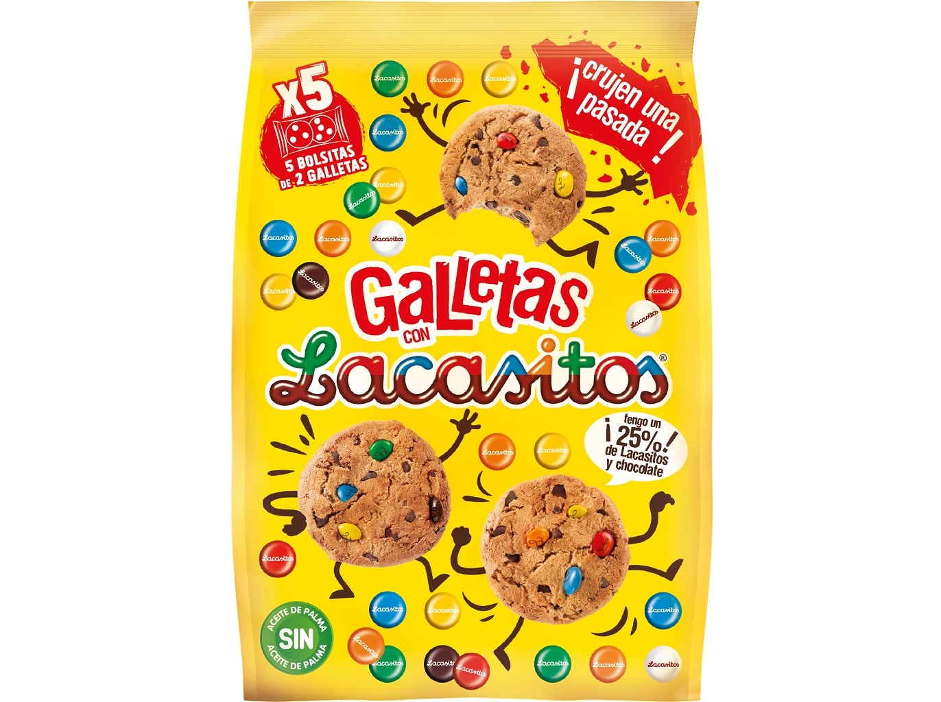 BOLACHAS COOKIES LACASITOS 5 BOLSAS 120G