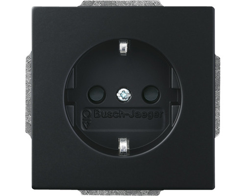 Busch-Jaeger 469970 Safety+ stopcontact met verhoogde aanrakingsbeveiliging, Future Linear, zwart/mat