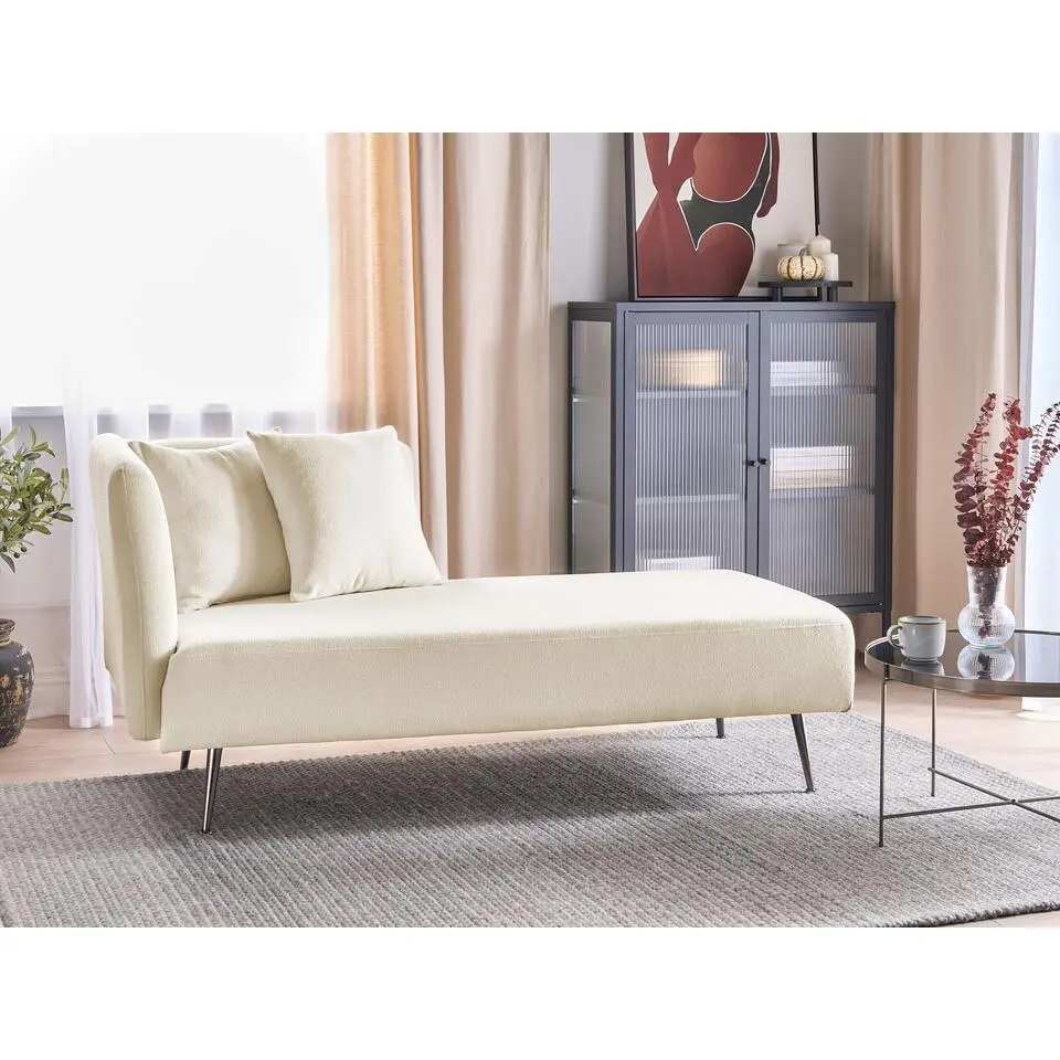 RIOM - Chaise longue - Wit - Linkszijdig - Bouclé