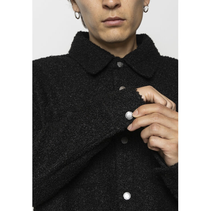 Fat Moose Ace boucle overshirt Black