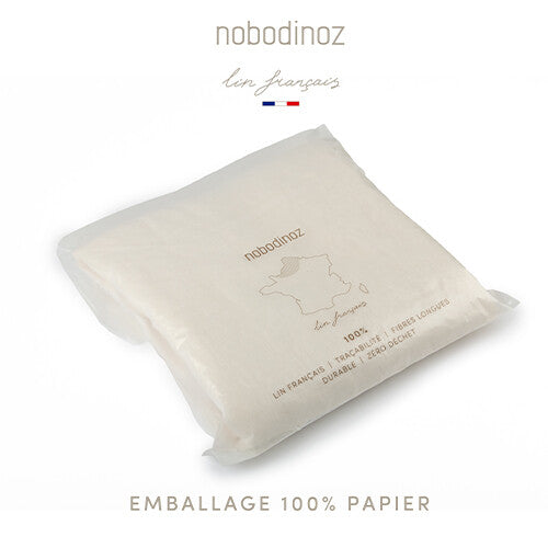 Nobodinoz hoes verschoonkussen lin français - off white