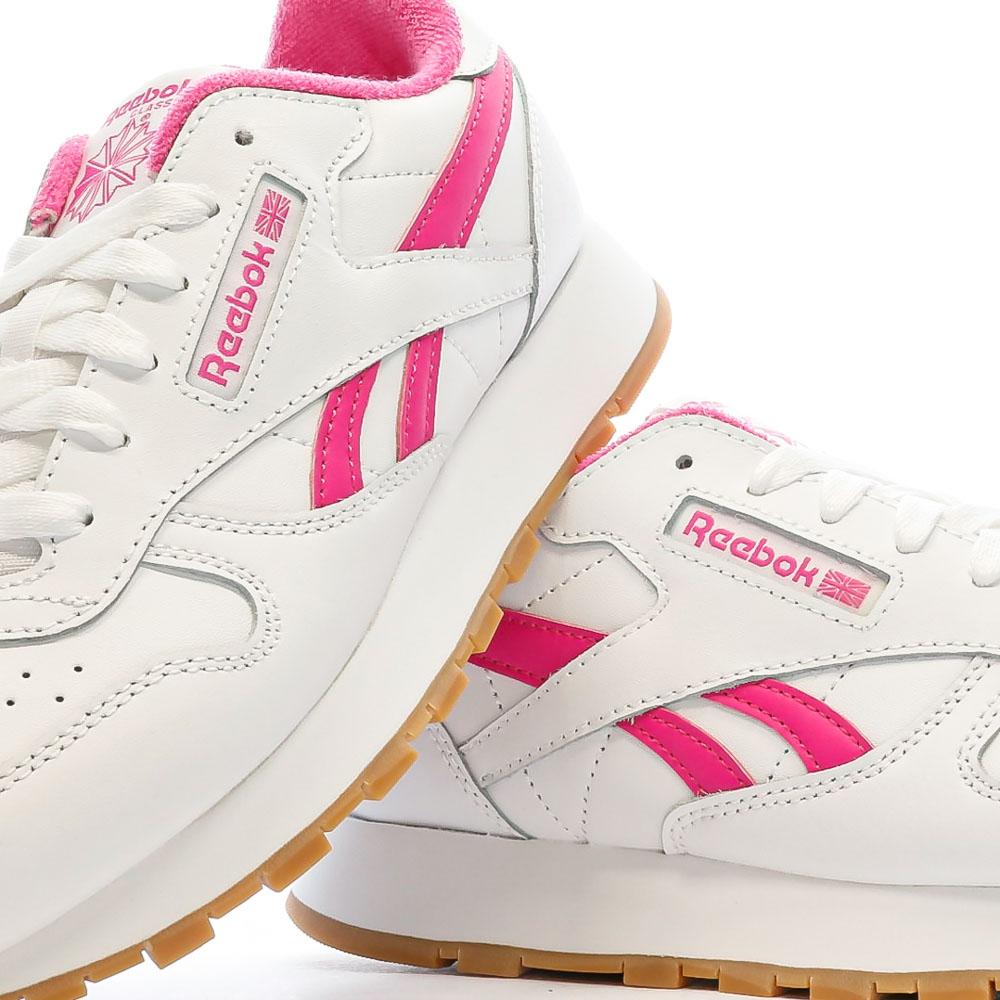 Reebok Baskets Blanche/Rose Femme Reebok Classic Lthr 100034123