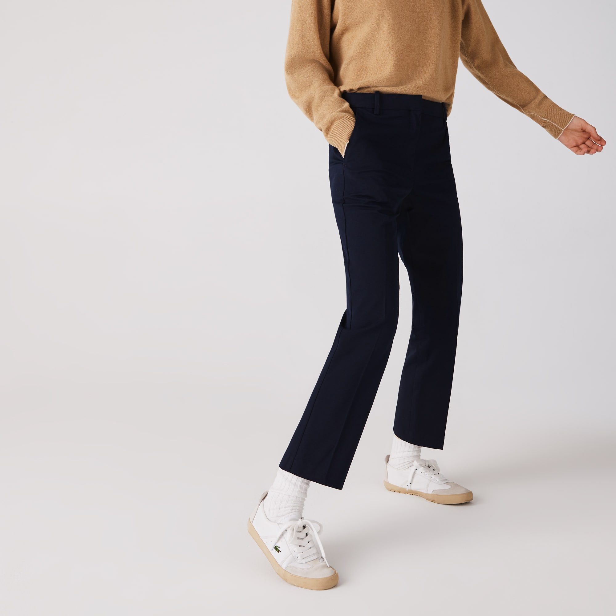 Pantalon chino slim fit en coton stretch Pantalons & Shorts - Bleu - Lacoste - Femme
