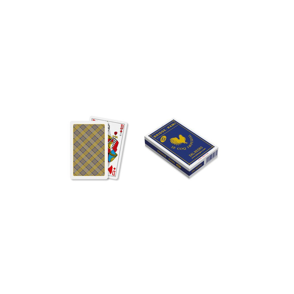 Cartes Bridge-Rami 100% PVC - bleu - Le Coq Imperial