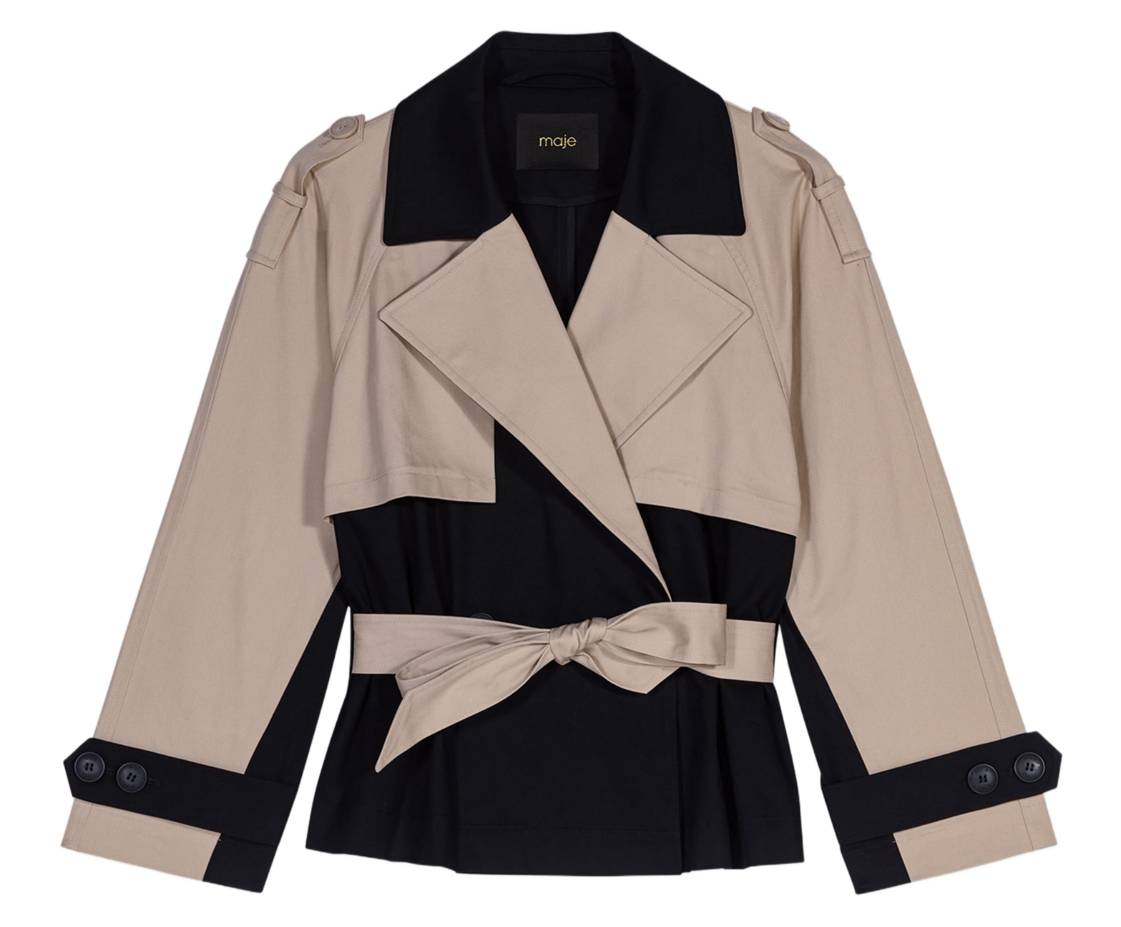 Trench court en coton | Noir