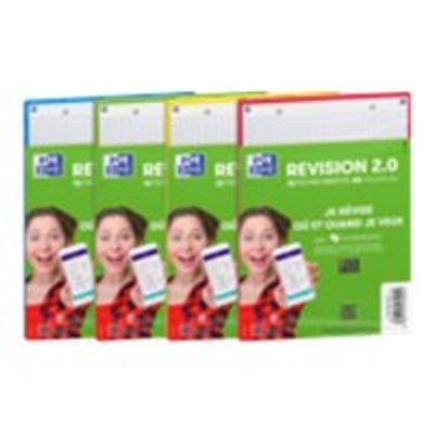 Oxford REVISION 2.0 - Pack de 32 Fiches Bristol Scribzee - A6 - petits carreaux - non perforées - couleurs assorties