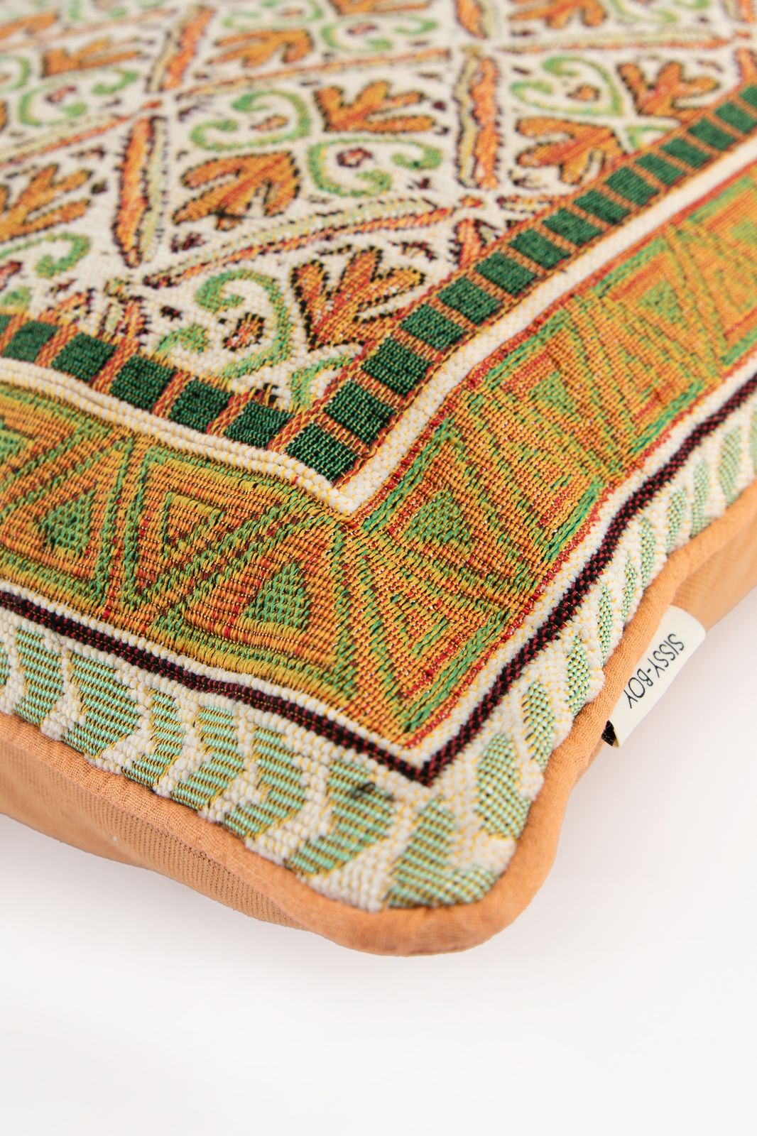 Lichtgroen jacquard kussen