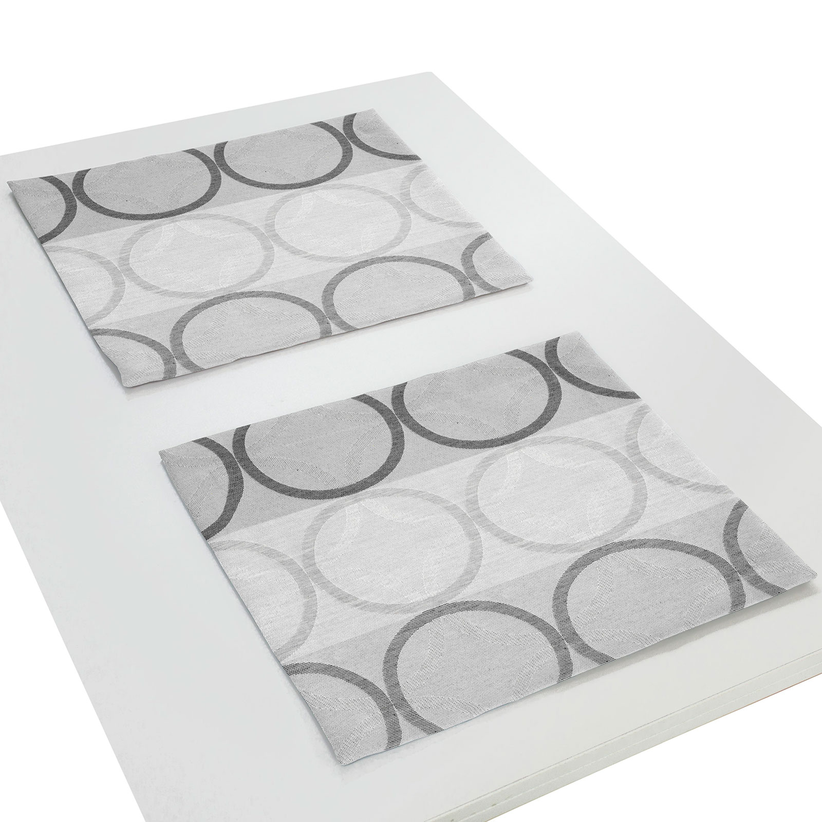 2er Tischset mit Kuvertsaum ZIRBELLO - dunkelgrau - 40x35 cm