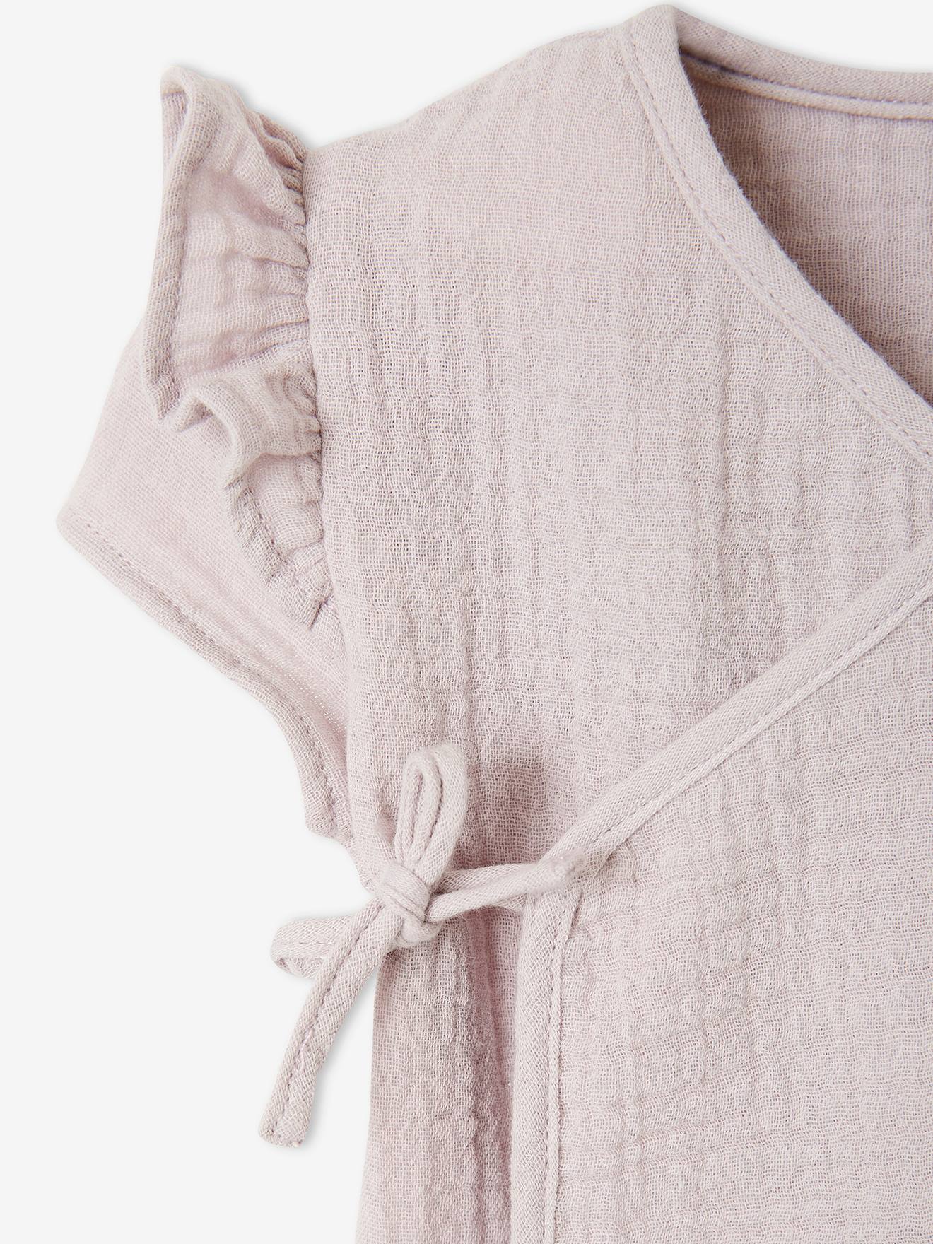 Casaquinho envelope em chiffon de algodão cru para recém-nascido