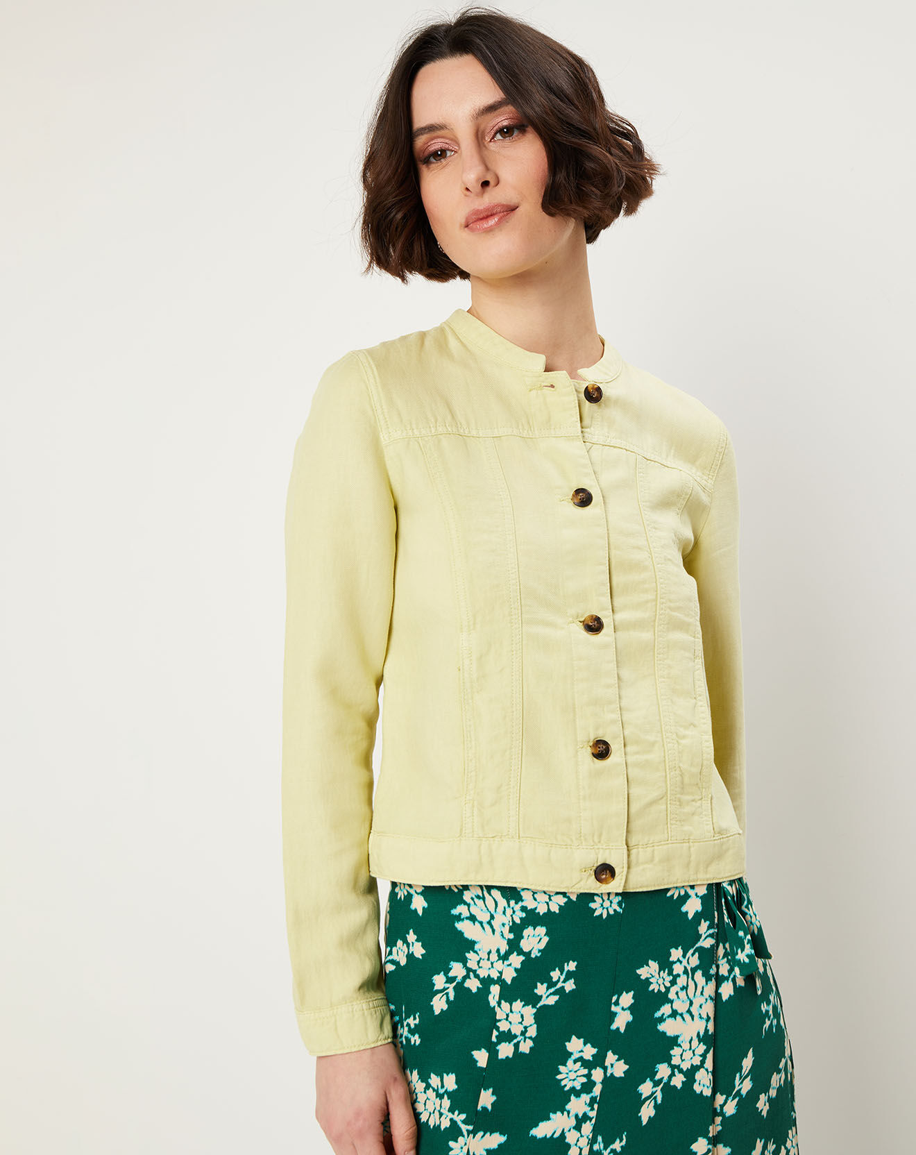 Caroll Veste légère en Lin & Coton Sandra pistache
