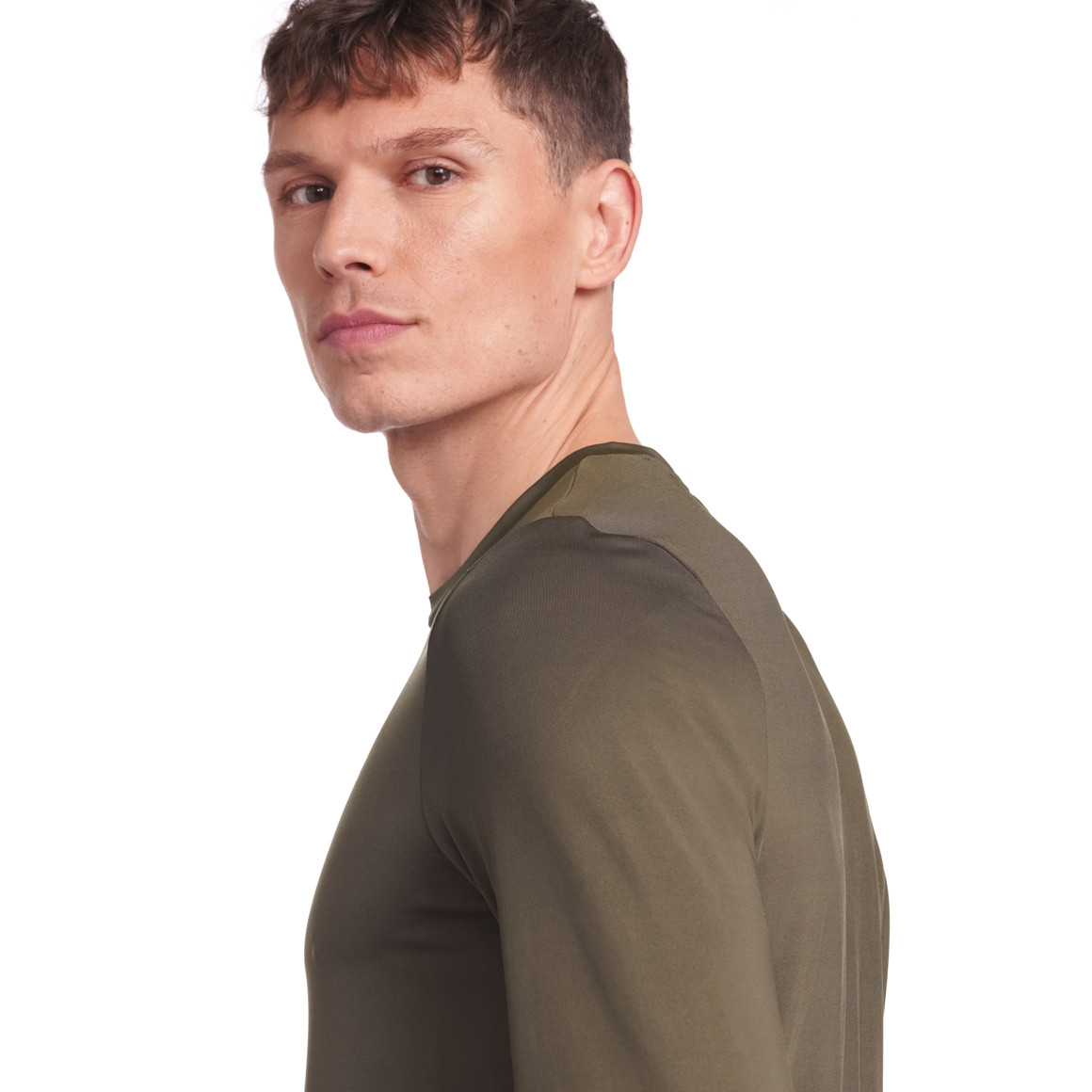 VanVaan Herren Sport-Langarmshirt im Basic-Look oliv