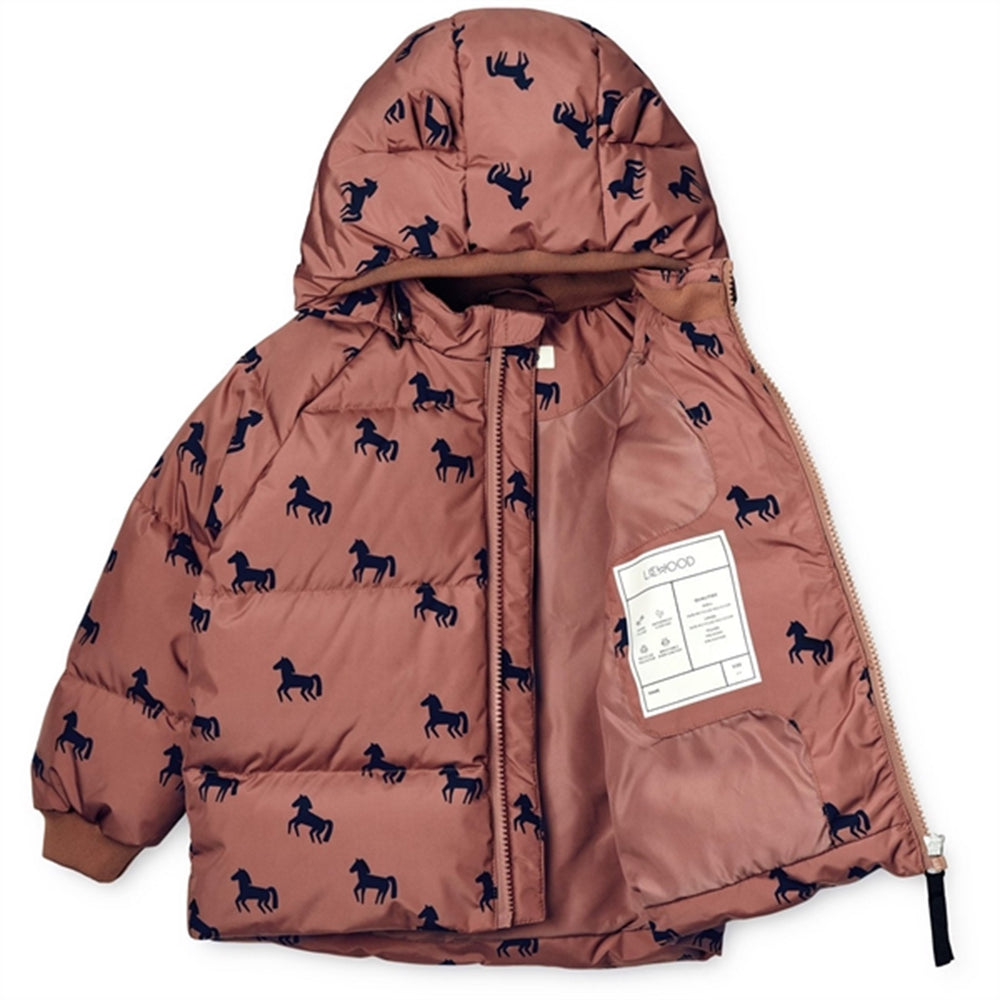 Polle Puffer Jakke Horses Dark Rosetta