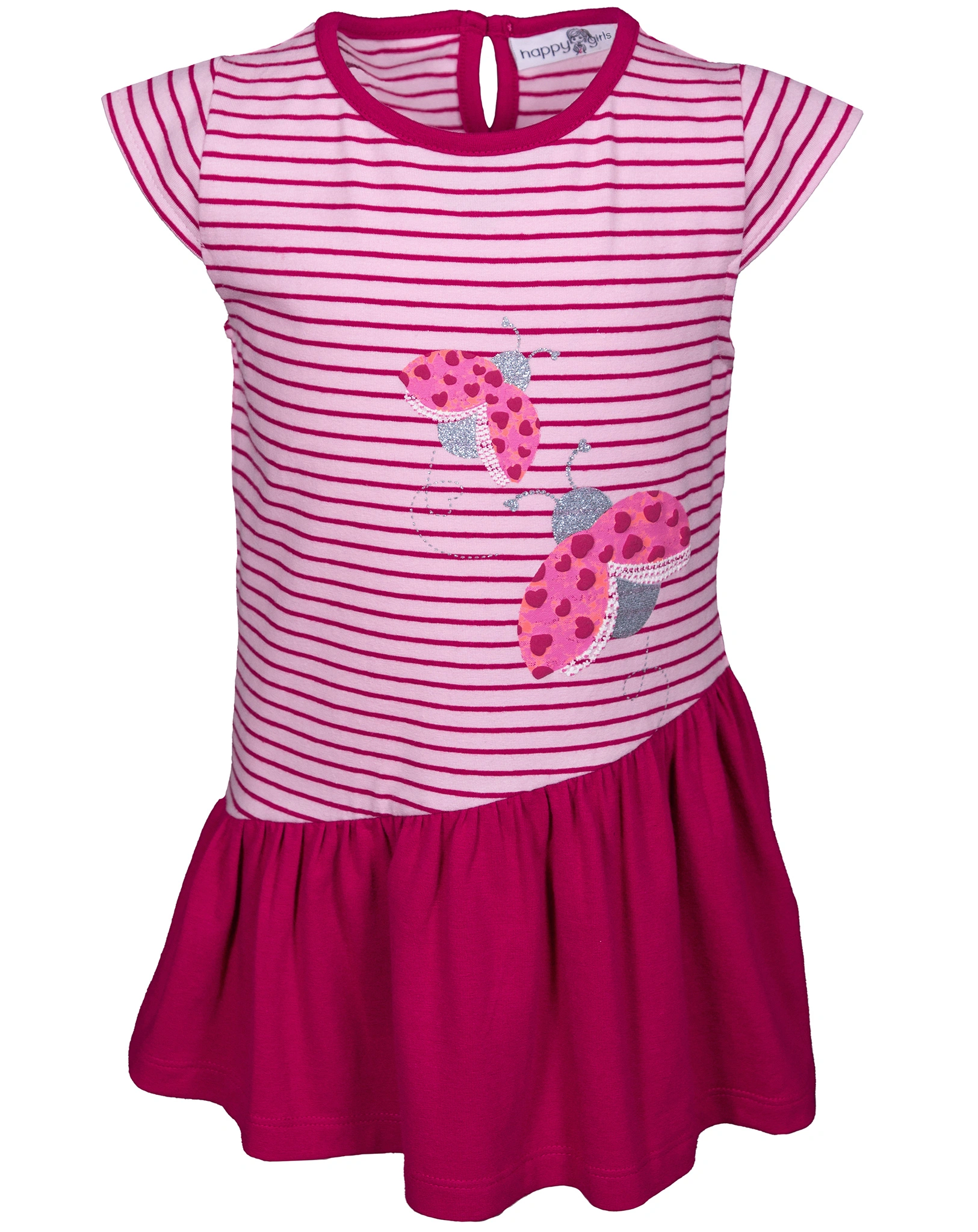 Kurzarmkleid MARIENKÄFER in raspberry