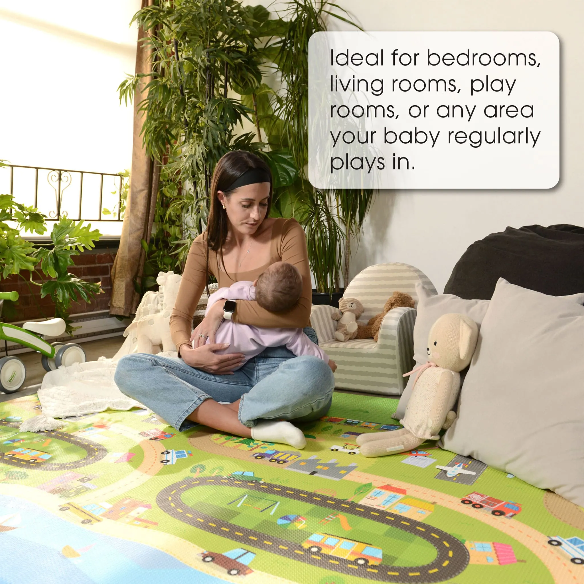 Baby Care Tapis de Jeux Réversible Grand - Joyeux Village