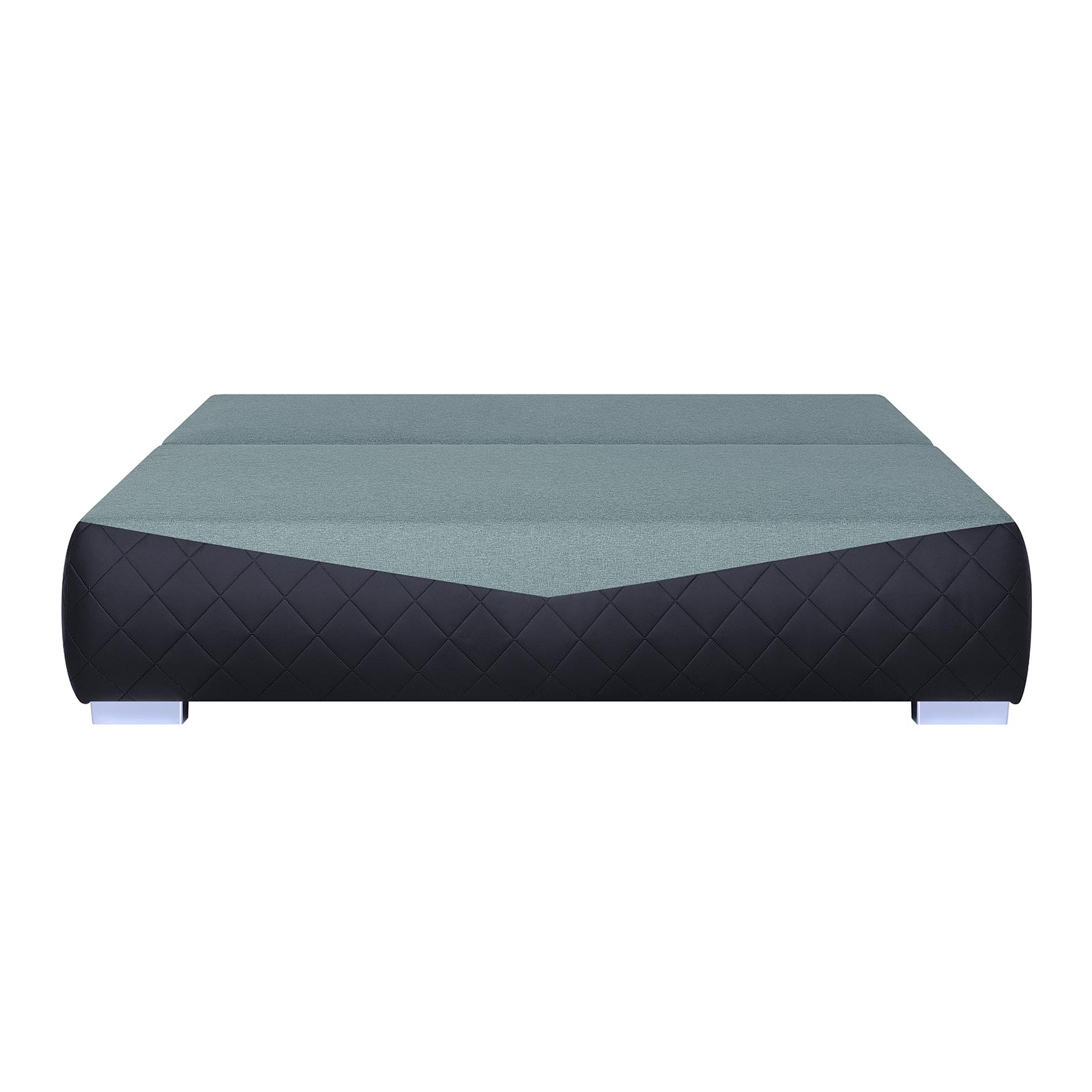 Boxspringsofa - schwarz-mint - Karosteppung - Dauerschläfer