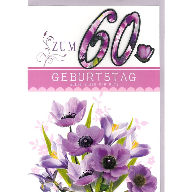 Geburtstagskarte - Zum 60. Geburtstag - Alles Liebe und Gute