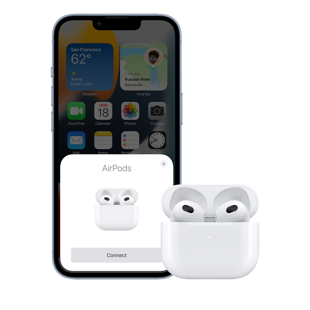 AirPods (3. Generation) Bluetooth Kopfhörer Headset mit Lightning Ladecase (MPNY3ZM/A) - Weiss