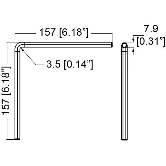 Penn Elcom LE-9608 6-kant sleutel voor paneelsluitingen