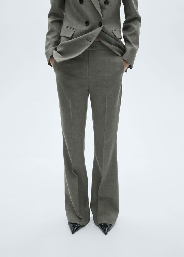 MANGO Flared suit trousers Lt pastel grey