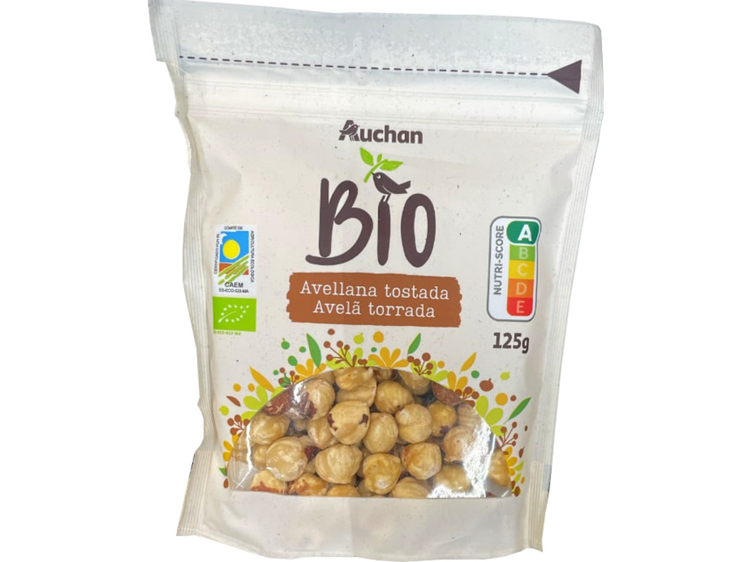 MIOLO AUCHAN AVELÃ BIO TORRADA 125G