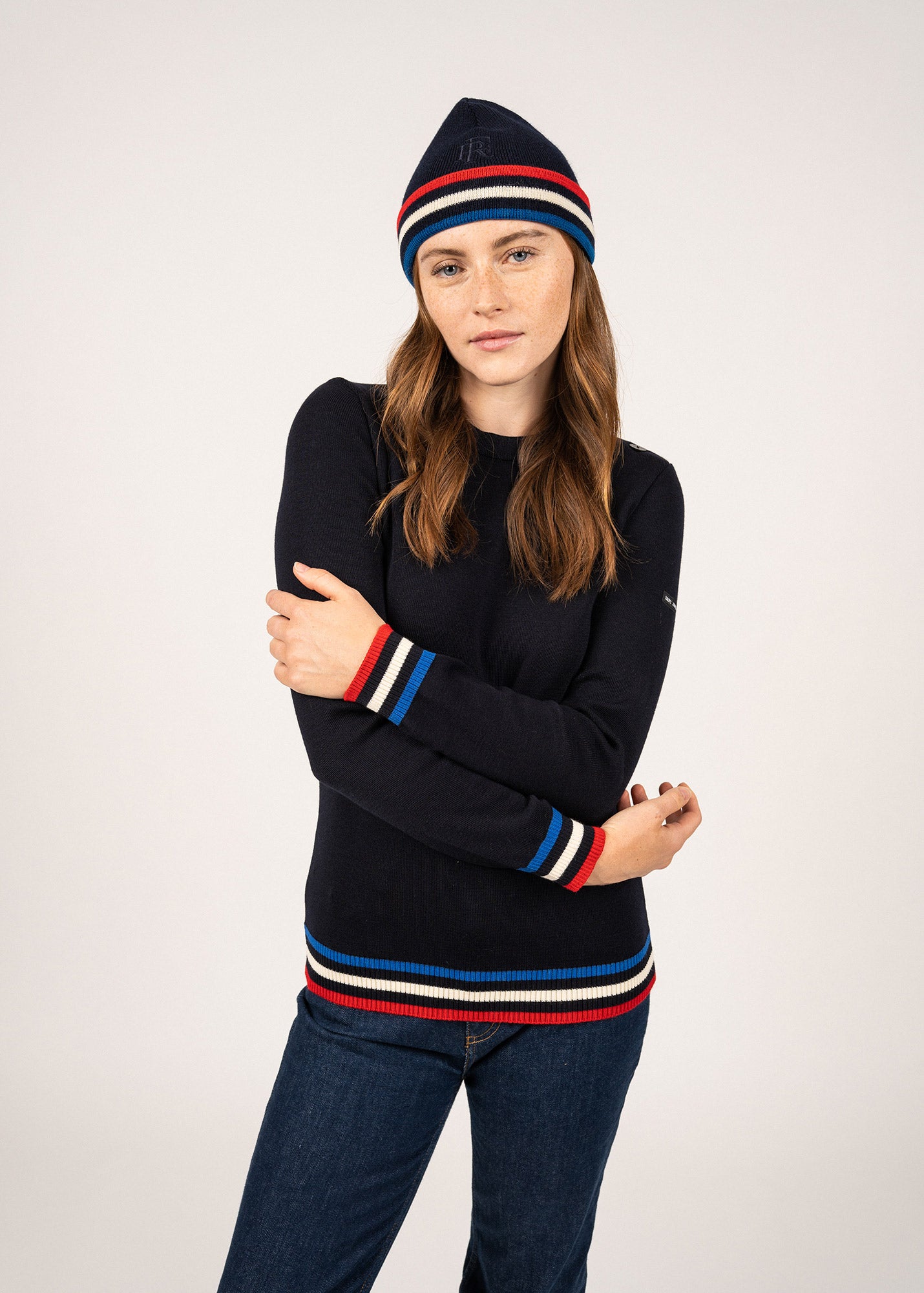 Bonnet tricolore en laine