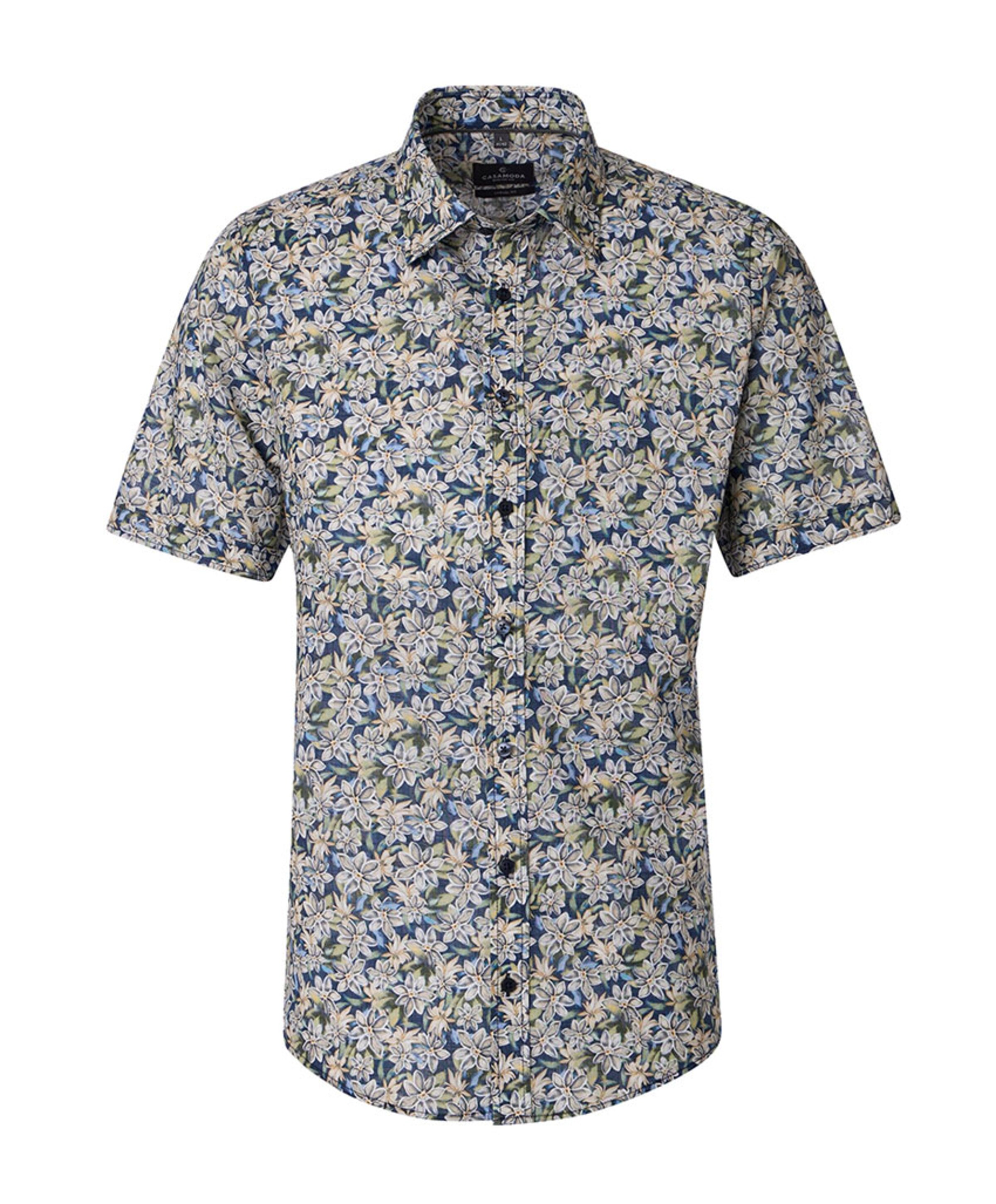 CASAMODA Heren overhemd korte mouw blauw