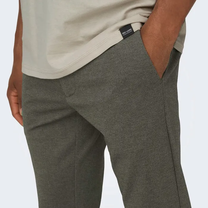 Only & Sons Mark Tap Herringbone Chino Heren