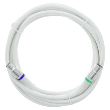 Q-Link coax kabel stekker recht 3 meter wit kabelkeur