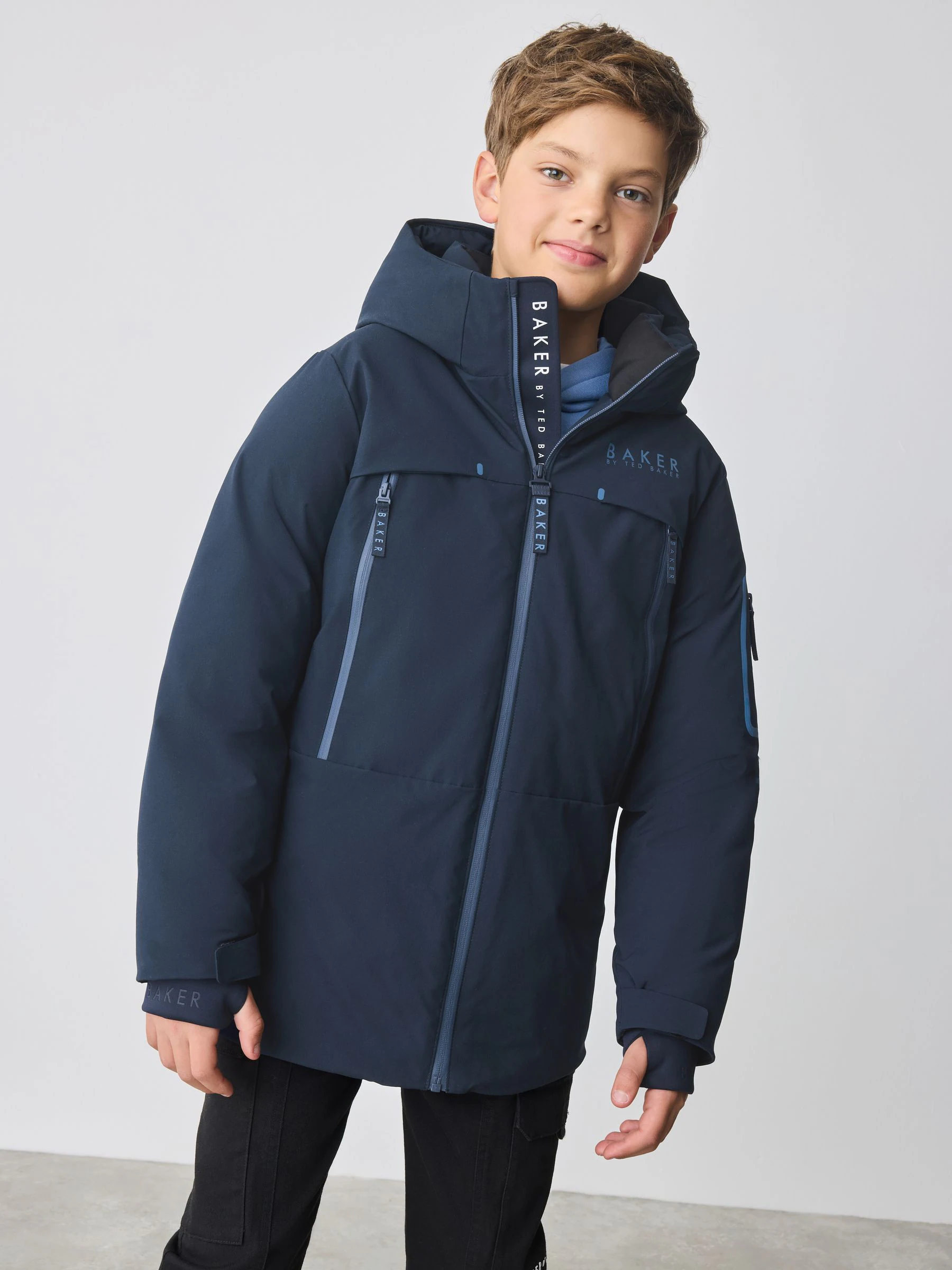 Marineblauw - Baker by Ted Baker regenbestendige parkajas