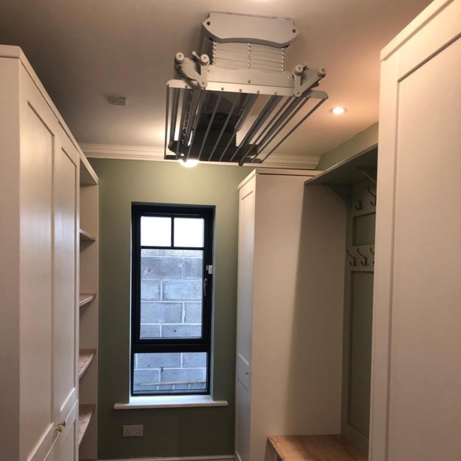 Foxydry Air, Elektrischer Wäscheständer für Wand und Decke mit Ventilator und Fernbedienung, aus Aluminium und Stahl (160 cm)