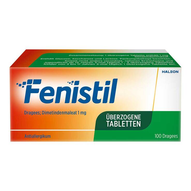 Fenistil Dragees, Dimetindenmaleat 1 mg/Tablette, Antiallergikum, 100 St