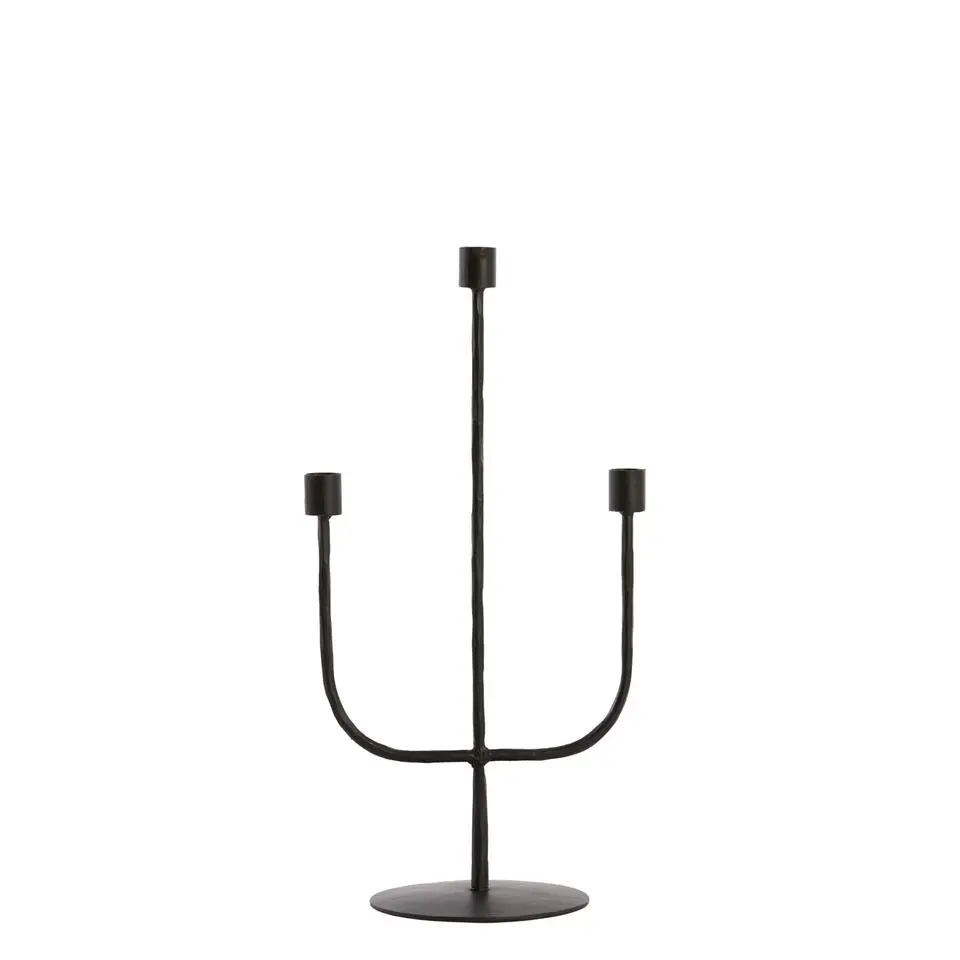 Kandelaar Nicole - Zwart - 22.5x15x45.5cm