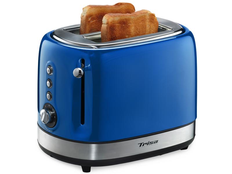 Trisa Toaster Diners Edition Blau Klassischer Toaster mit hochwertigem Gehäuse im Retro-Design