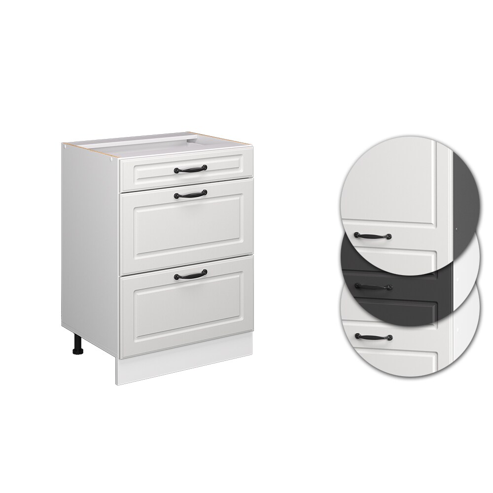 Vicco Schubladenunterschrank Küchenschrank Küchenzeile R-Line Landhaus 60 cm Weiß Schublade