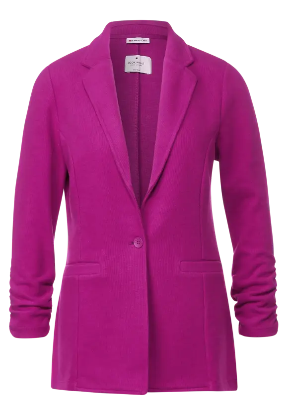 Longblazer mit Raffung - magenta pink