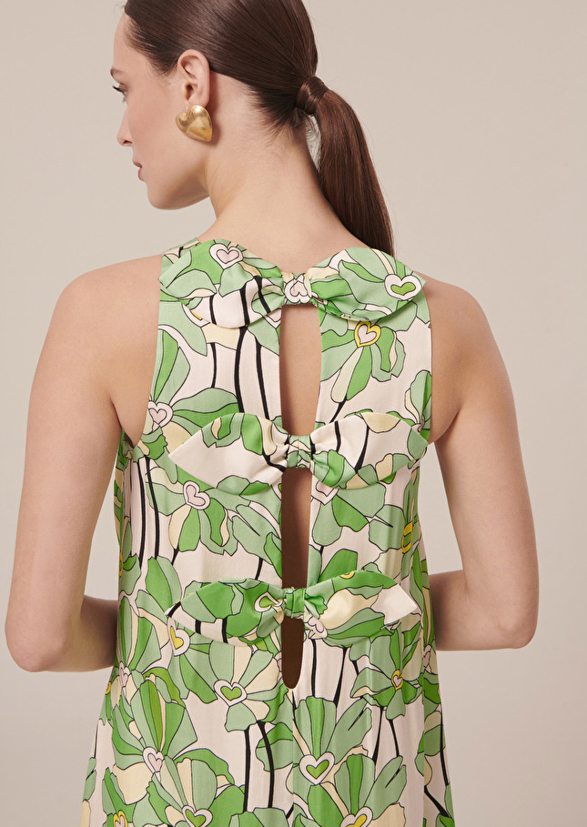 Robe Roxanneverte imprimée à fleurs