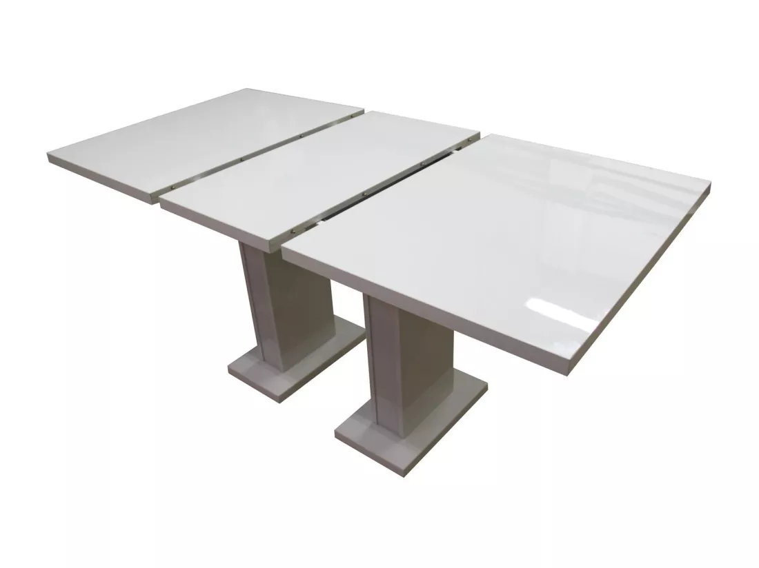 TABLE A MANGER EXTENSIBLE ROSS - BLANC LAQUE 120 - 160 CM