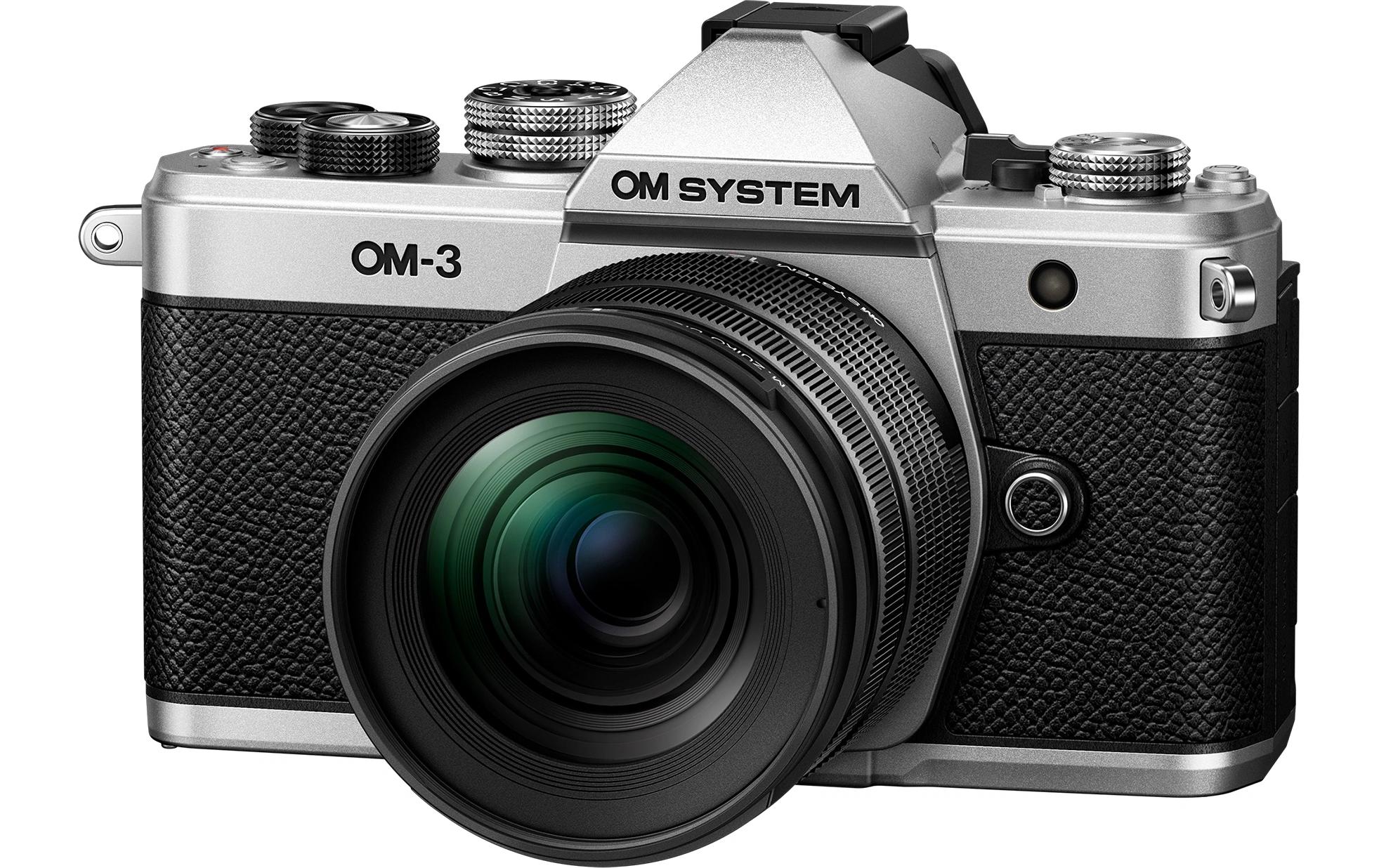 Fotokamera OM-3 ED 12-45mm Silber<br>Kompakte, vielseitige Fotokamera in einem hochwertigen Metallgehäuse mit 12-45mm Objektiv