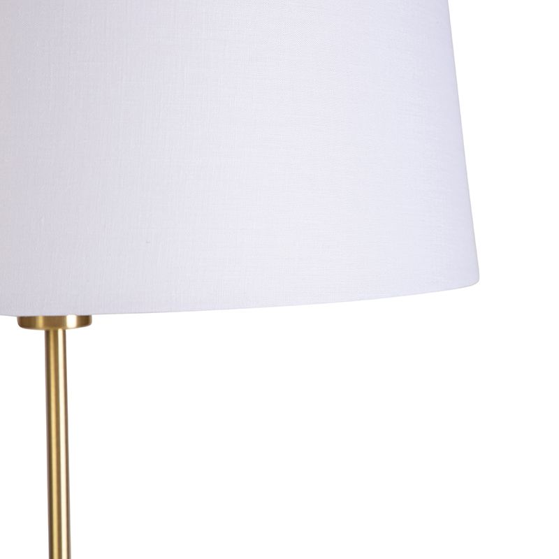 Smart vloerlamp goud met linnen kap wit 45 cm incl. Wifi A60 - Parte