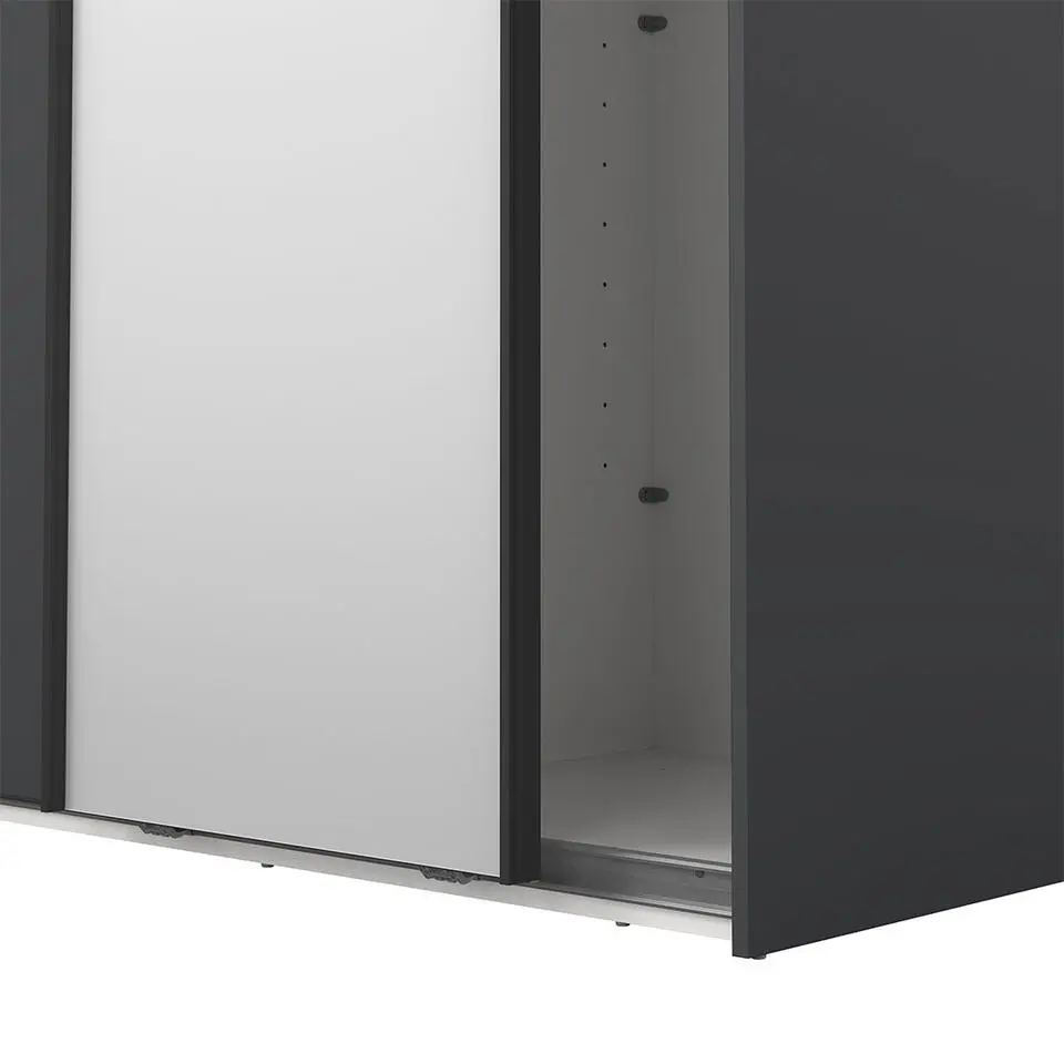 Hioshop Como schuifdeurkast 2 deuren 120x220cm mat grijs