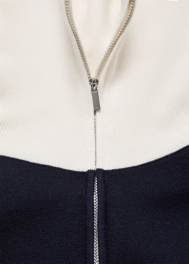 MANGO Sweater with contrasting collar Navy