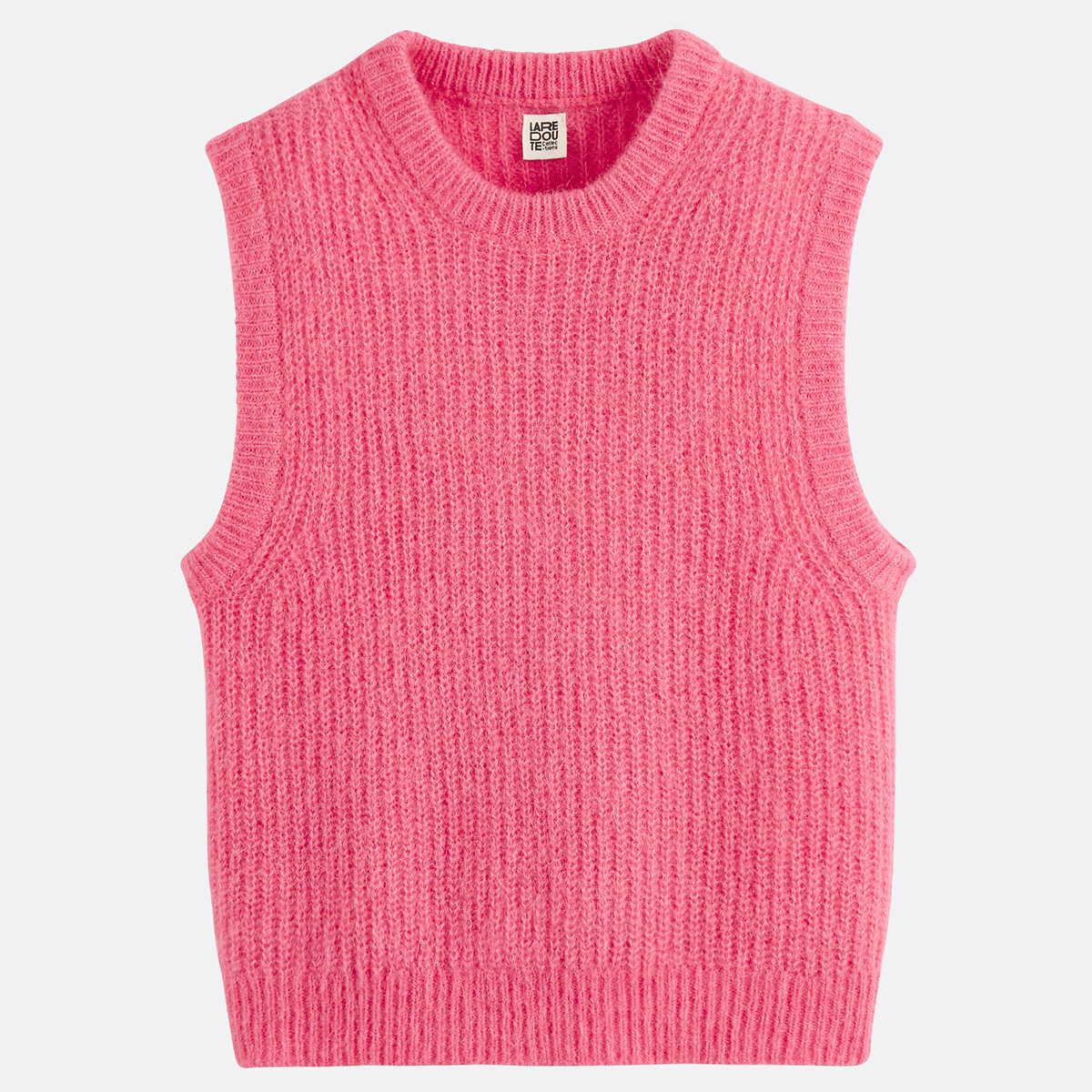 COLEÇÕES LA REDOUTE<br>Suéter sem mangas com gola redonda, em mistura de alpaca
